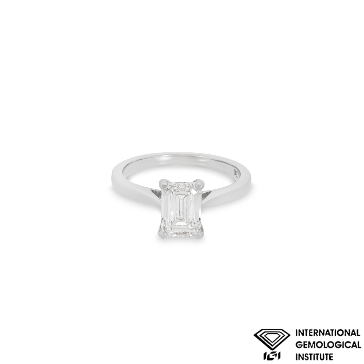 White Gold Emerald Cut Lab Grown Diamond Ring 1.78ct G/VS2